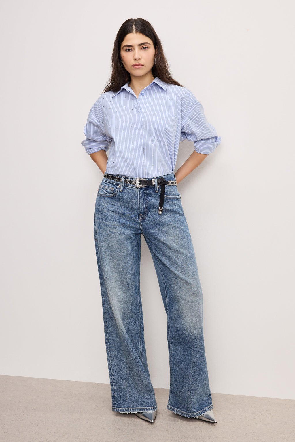 Luxury GOOD EASE PETITE RELAXED JEANS INDIGO575