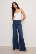 Luxury SOFT TECH GOOD WAIST PALAZZO JEANS INDIGO977