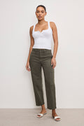 Luxury CARGO CROPPED TWILL PANTS FATIGUE001