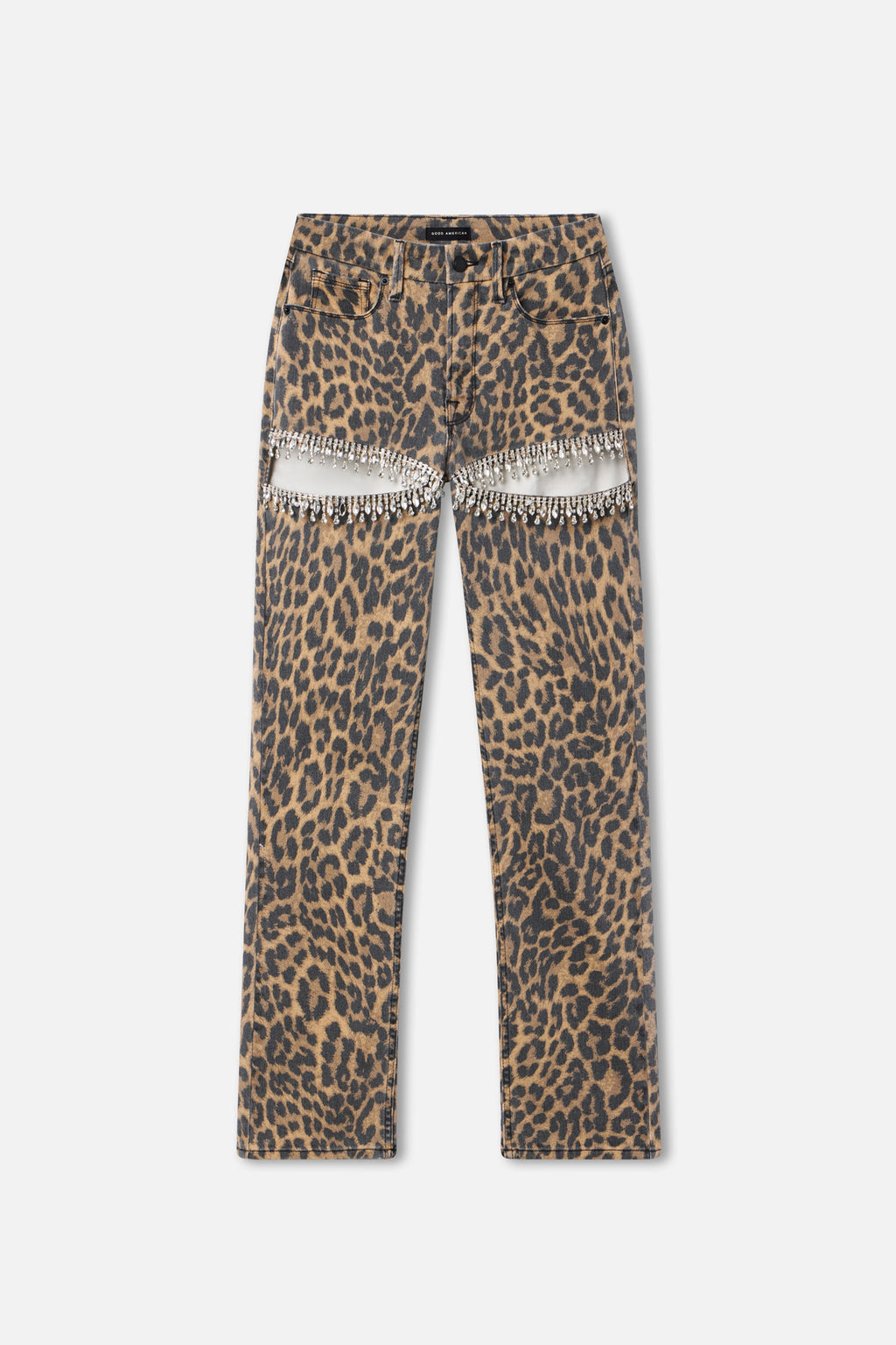 Luxury LEOPARD GOOD ICON STRAIGHT DIAMOND JEANS LUCKY LEOPARD001
