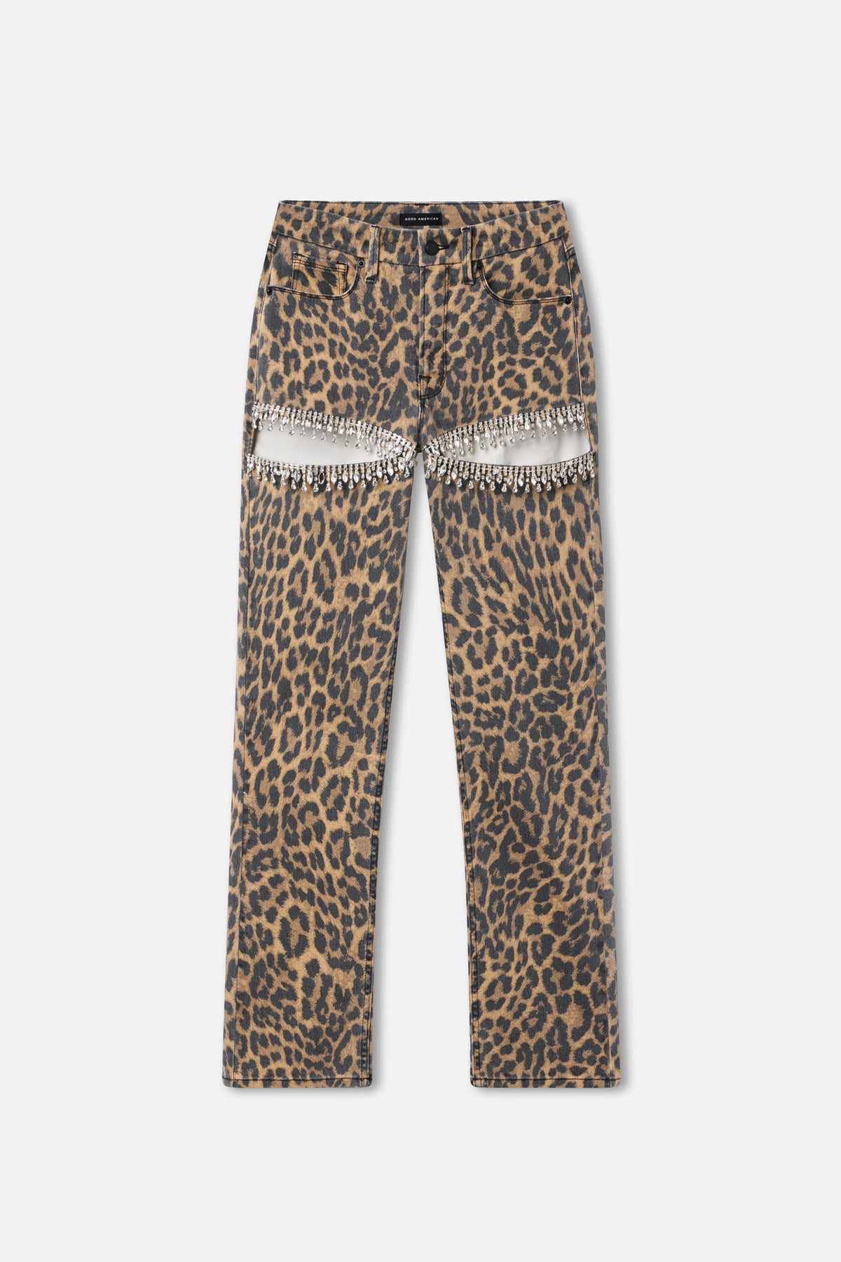 Luxury LEOPARD GOOD ICON STRAIGHT DIAMOND JEANS LUCKY LEOPARD001