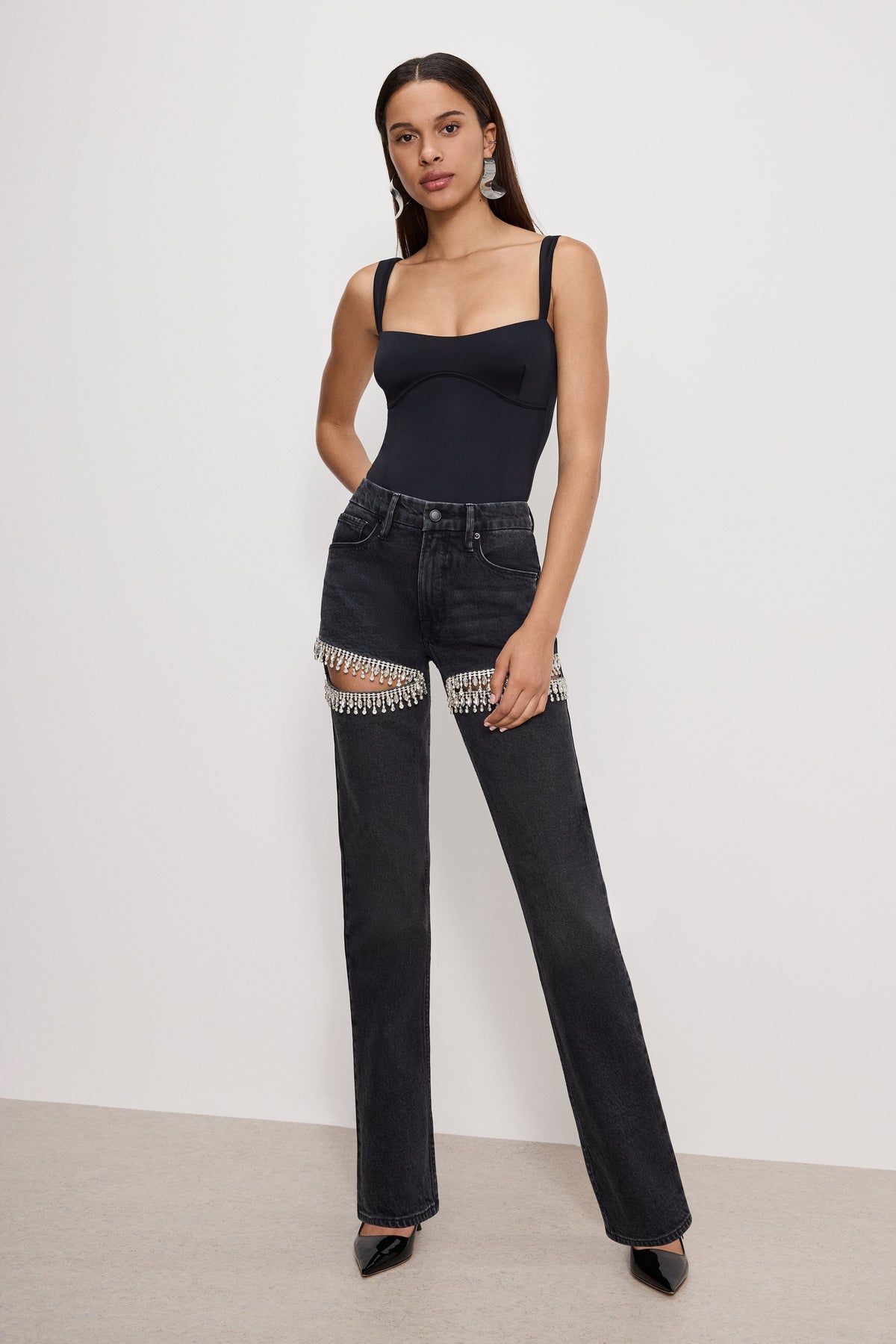 Luxury SWEETHEART SCULPTING TANK BODYSUIT BLACK001