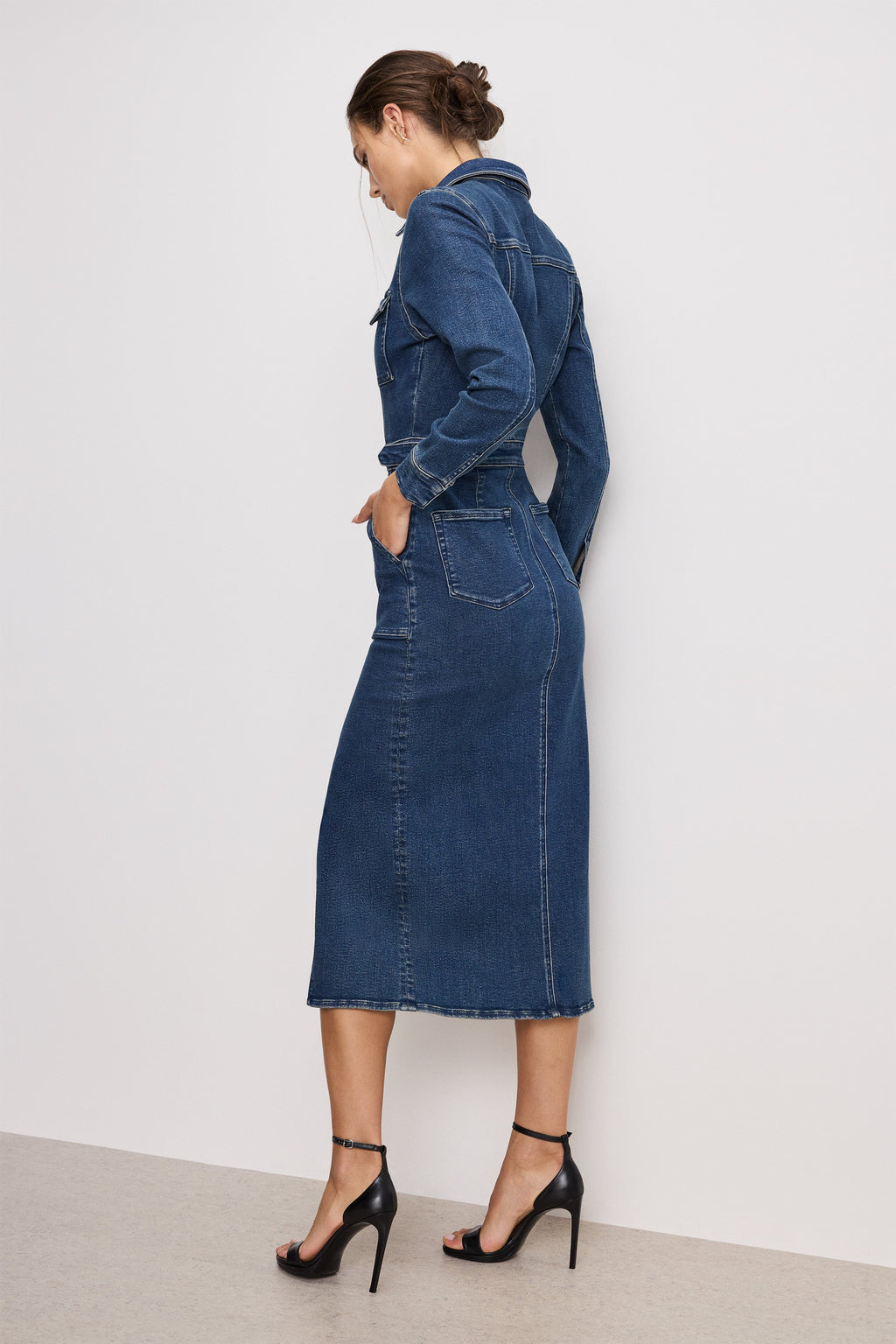 Luxury FIT FOR SUCCESS LONG SLEEVE MIDI DRESS INDIGO724