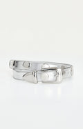 Luxury CLASSIC STUDDED SILVER BELT CHROME004