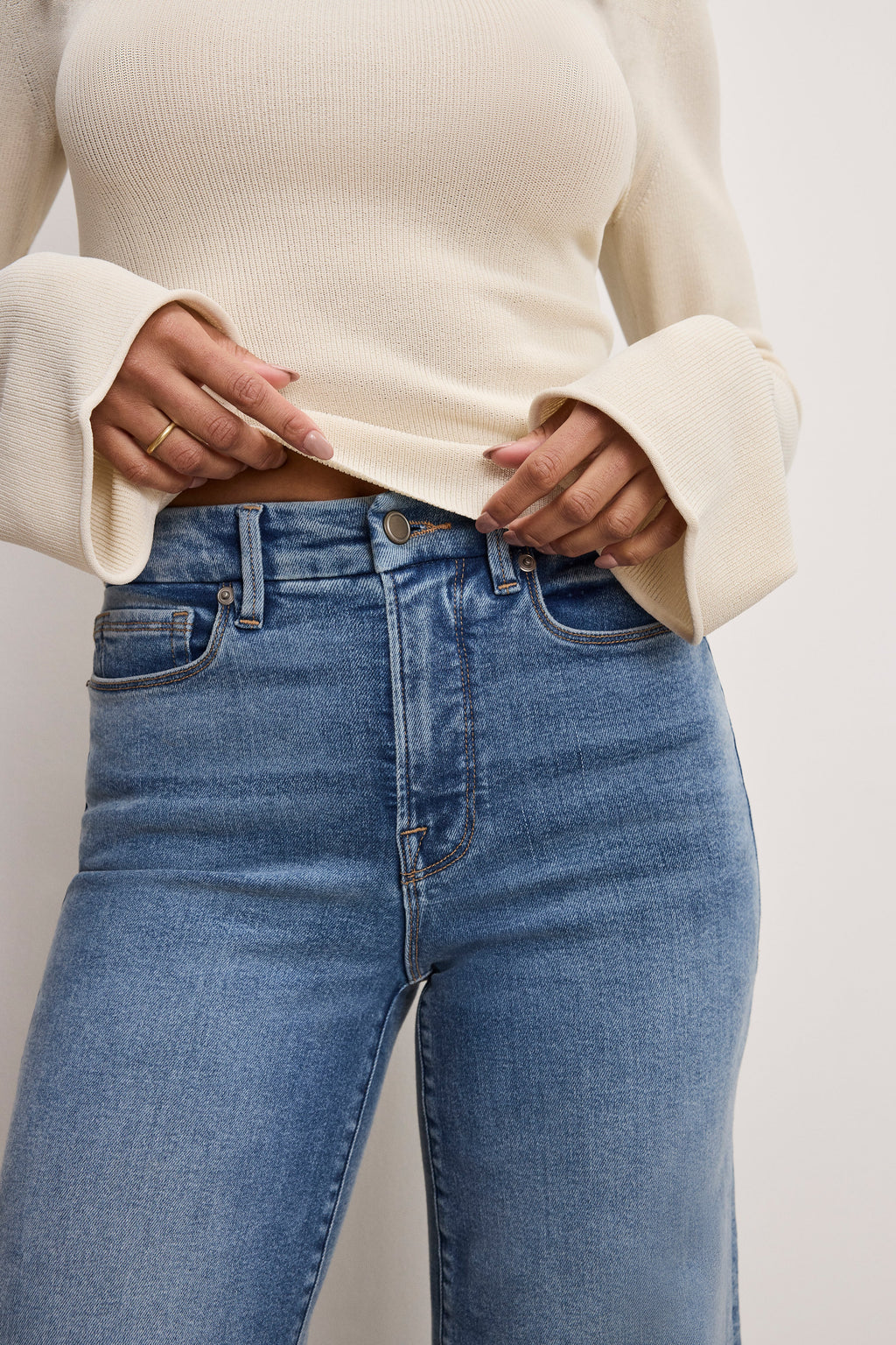 Luxury GOOD WAIST PALAZZO COMPRESSION JEANS INDIGO837