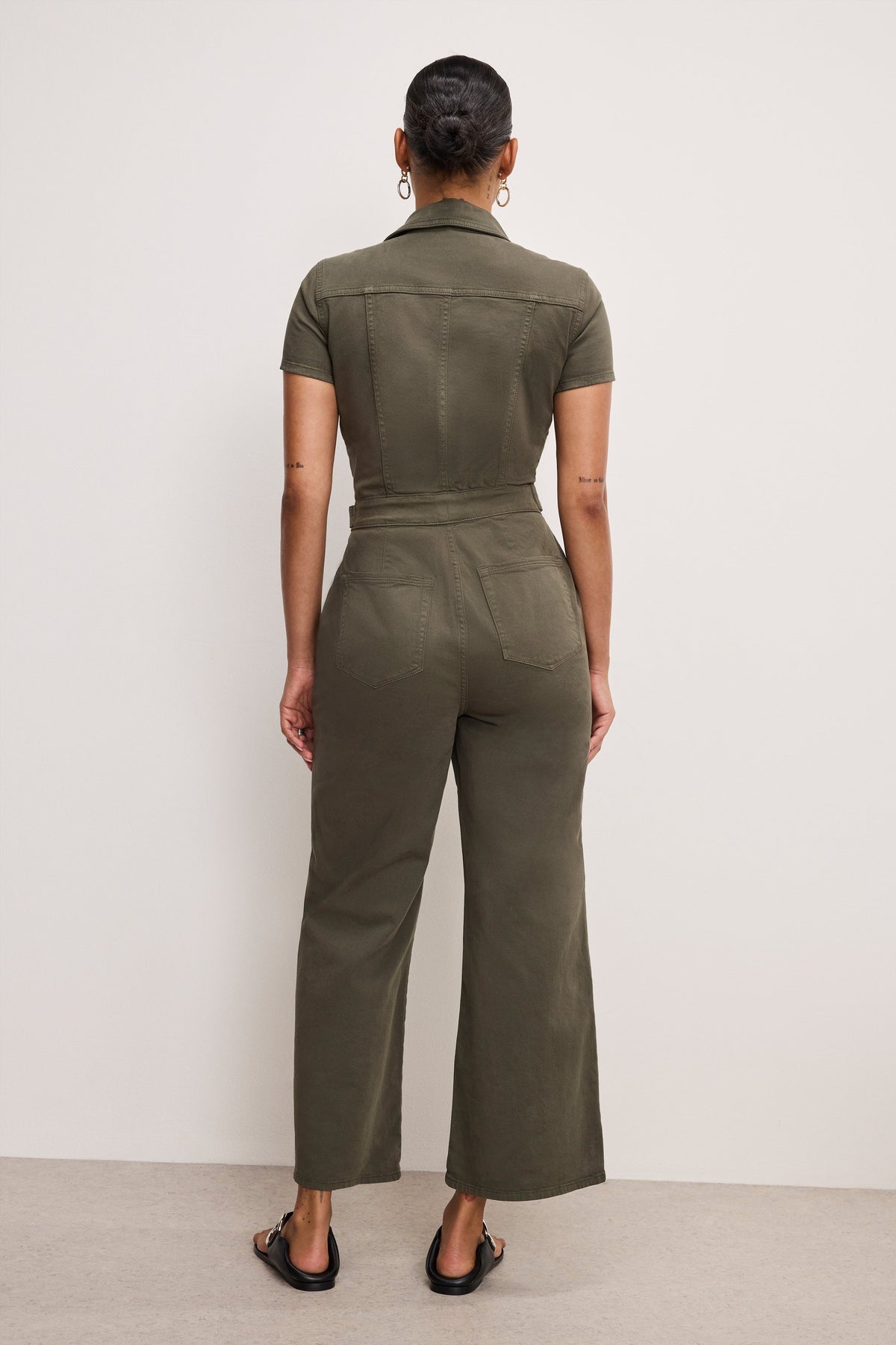 Luxury FIT FOR SUCCESS TWILL PALAZZO CROPPED JUMPSUIT FATIGUE001