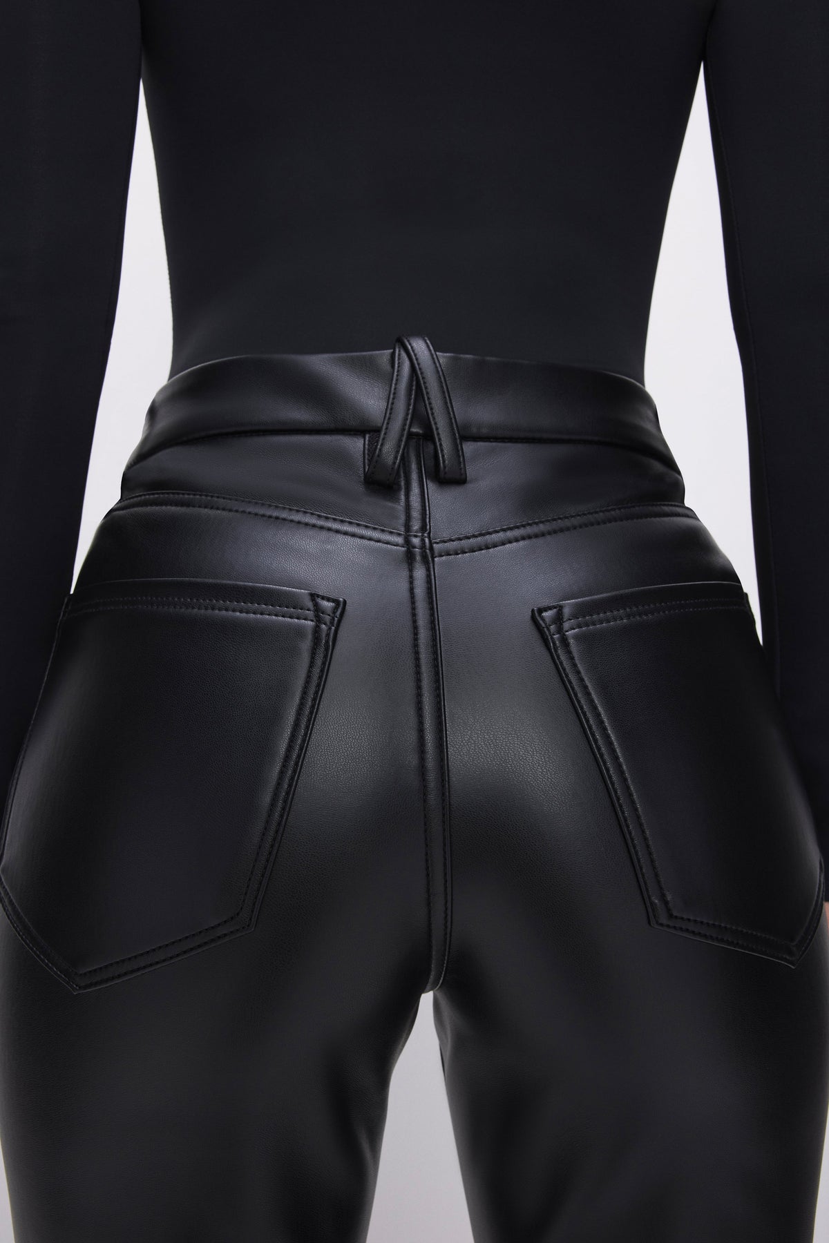 Luxury GOOD ICON FAUX LEATHER PANTS BLACK001