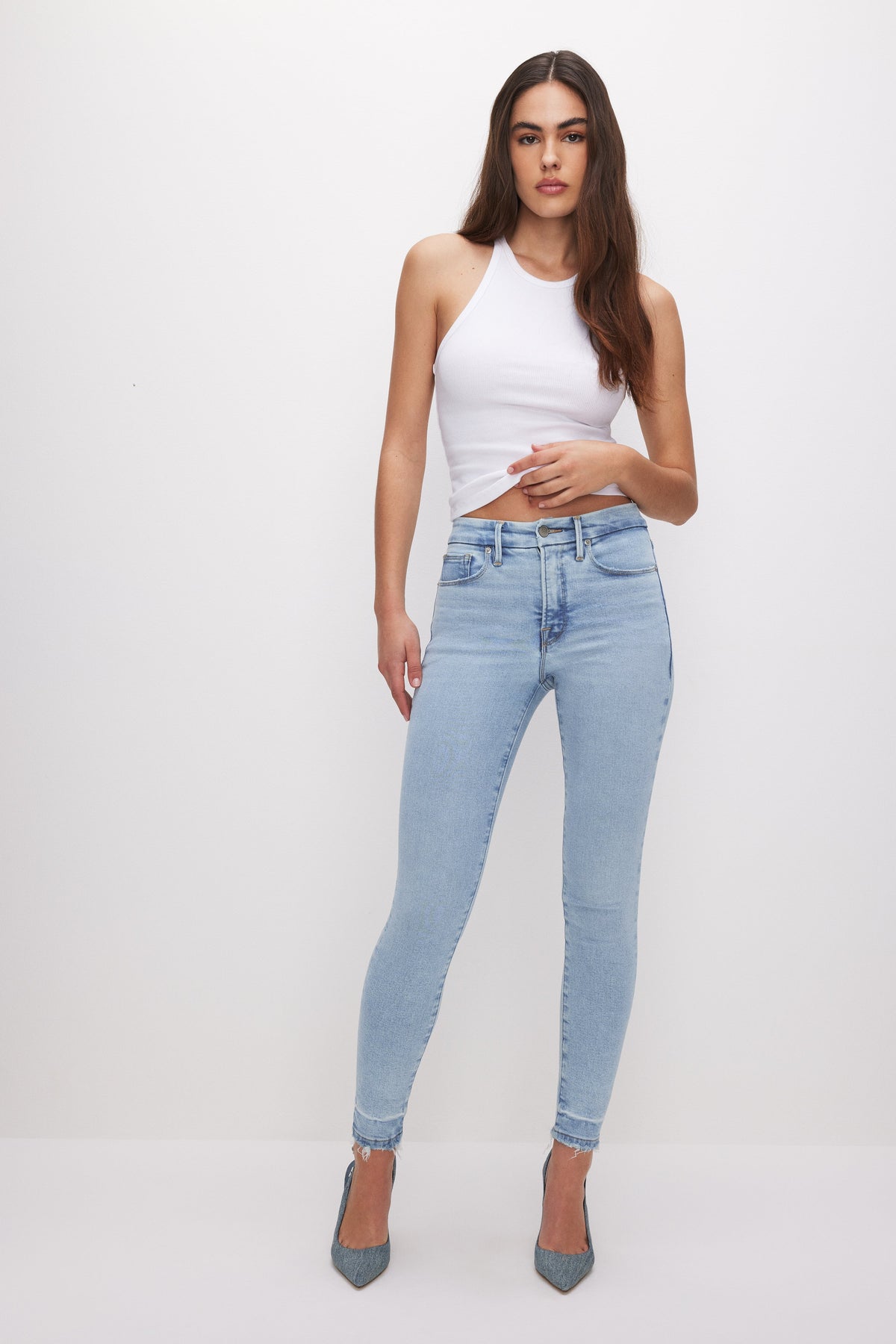 Luxury MICRO RIB CREWNECK TANK WHITE001