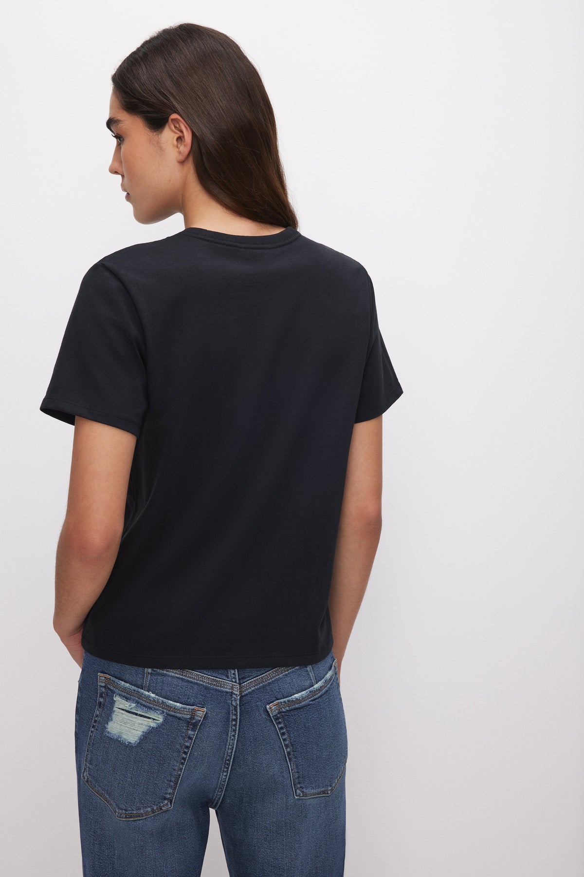 Luxury COTTON CLASSIC TEE BLACK001