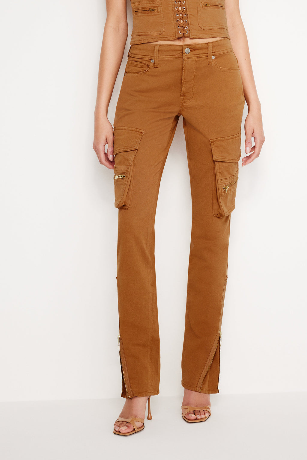 Luxury TWILL SKINNY CARGO PANTS CANYON003