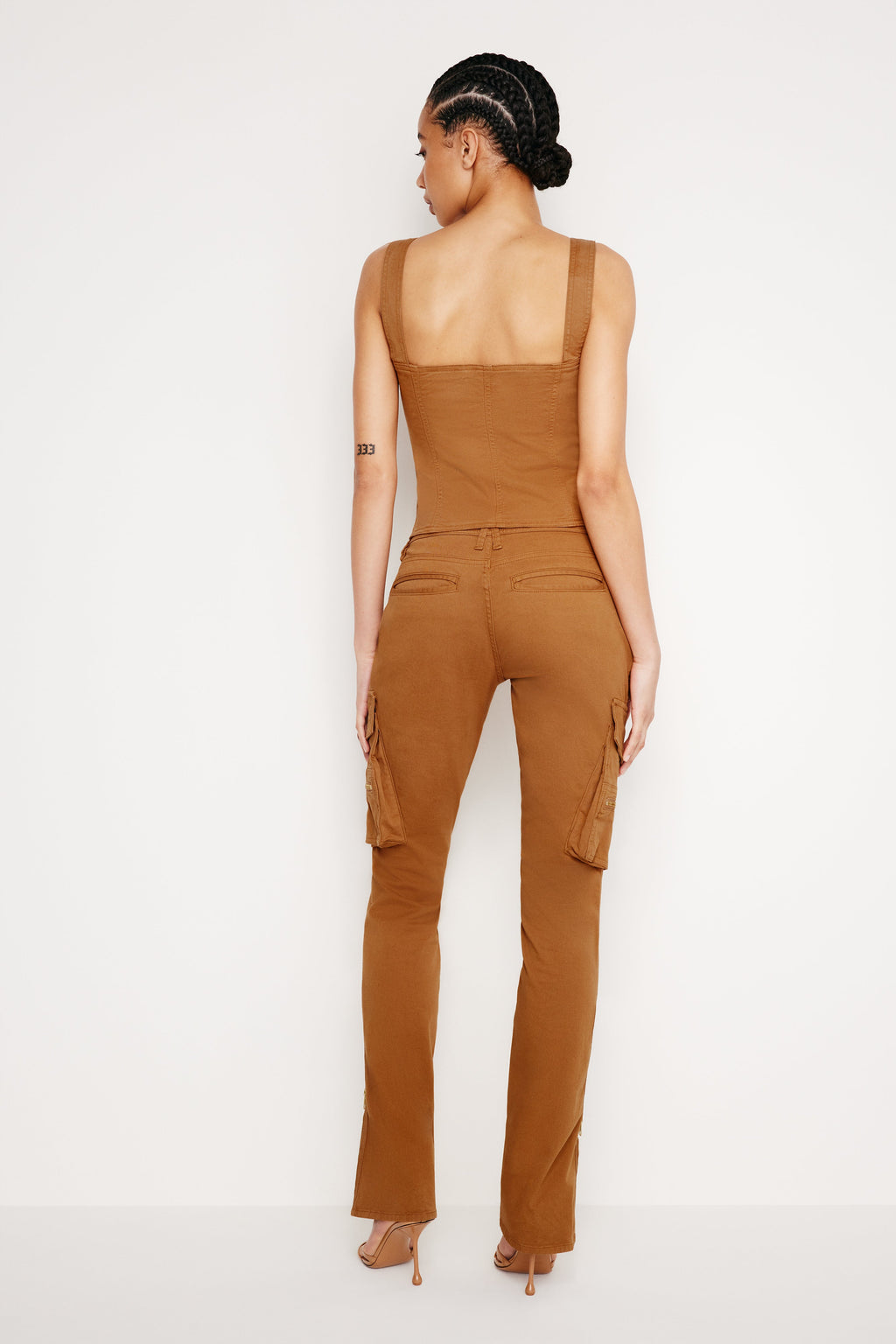 Luxury TWILL SKINNY CARGO PANTS CANYON003