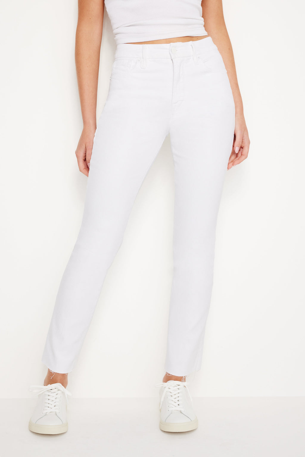 Luxury GOOD LEGS STRAIGHT JEANS WHITE037