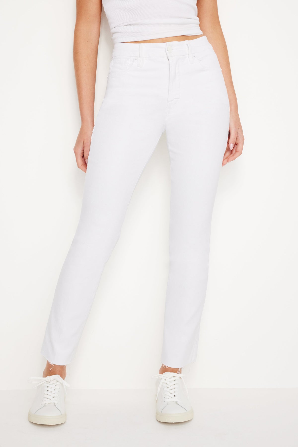 Luxury GOOD LEGS STRAIGHT JEANS WHITE037
