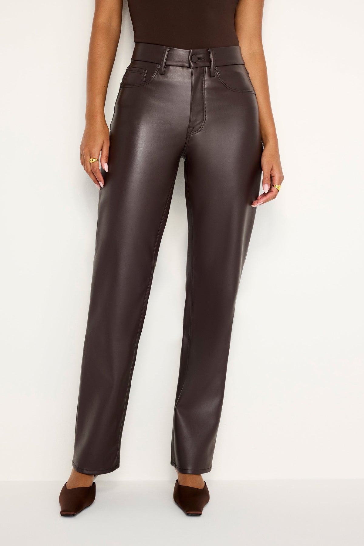 Luxury GOOD ICON FAUX LEATHER PANTS BARK003