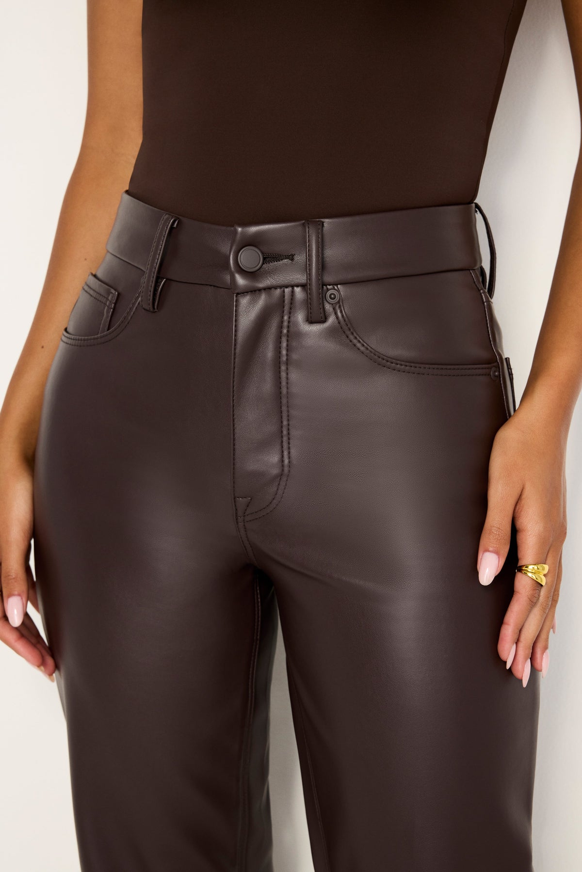 Luxury GOOD ICON FAUX LEATHER PANTS BARK003