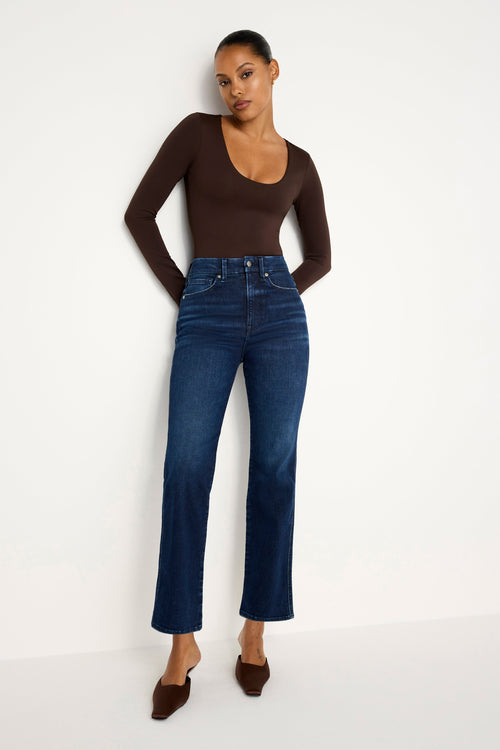 Luxury ALWAYS FITS GOOD CURVE STRAIGHT JEANS INDIGO707