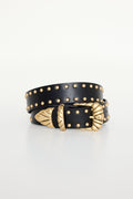 Luxury WIDE STUDDED WESTERN BELT BLACK001