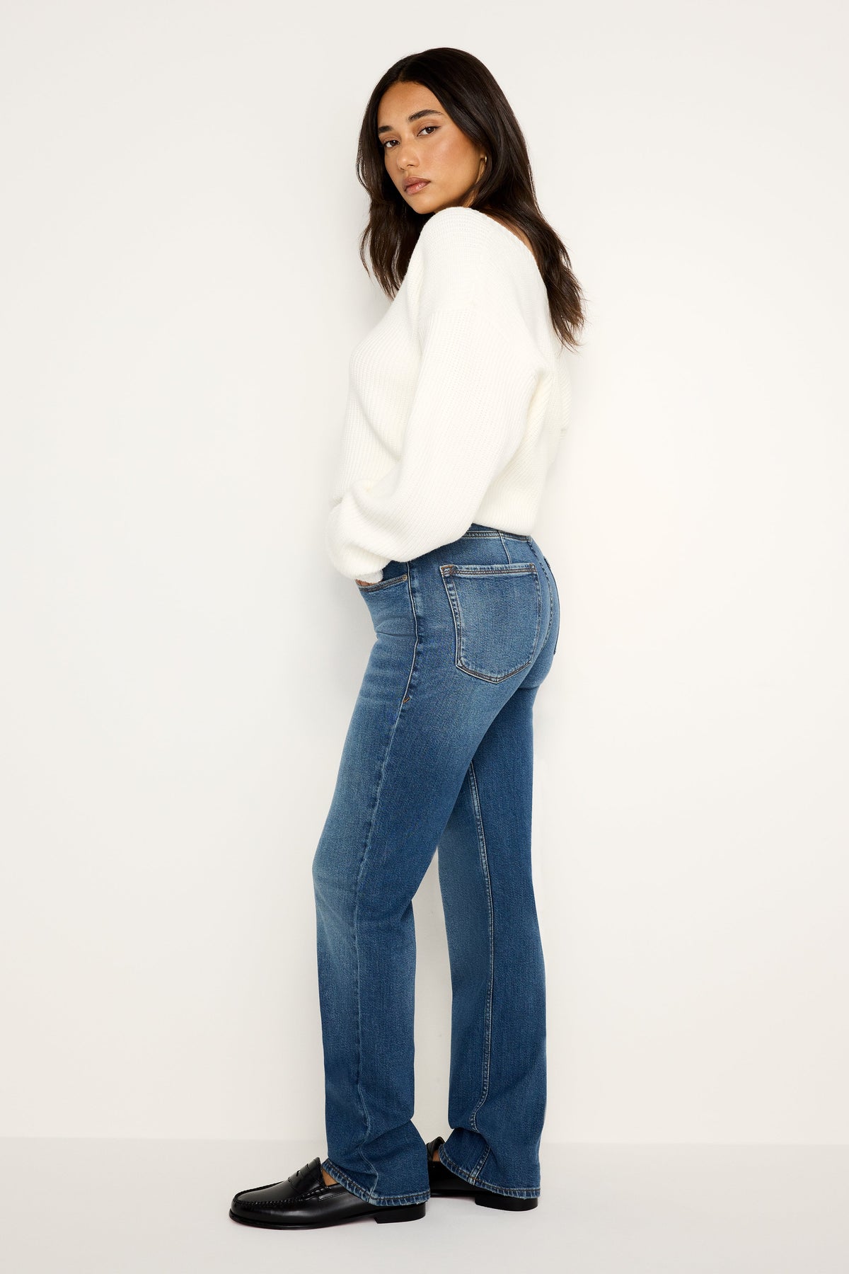 Luxury GOOD ICON STRAIGHT JEANS INDIGO605