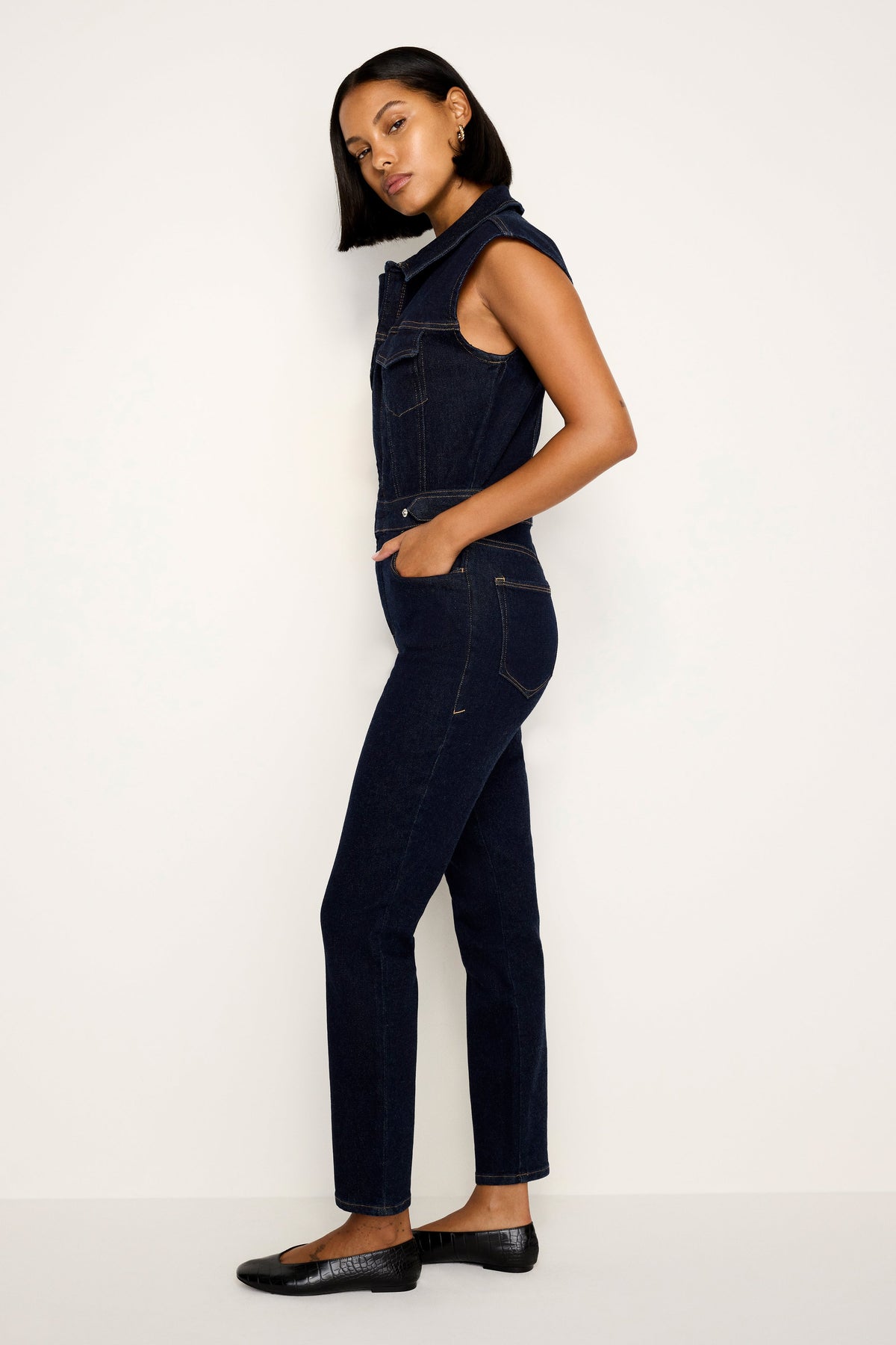 Luxury RINSED DENIM FIT FOR SUCCESS JUMPSUIT INDIGO716