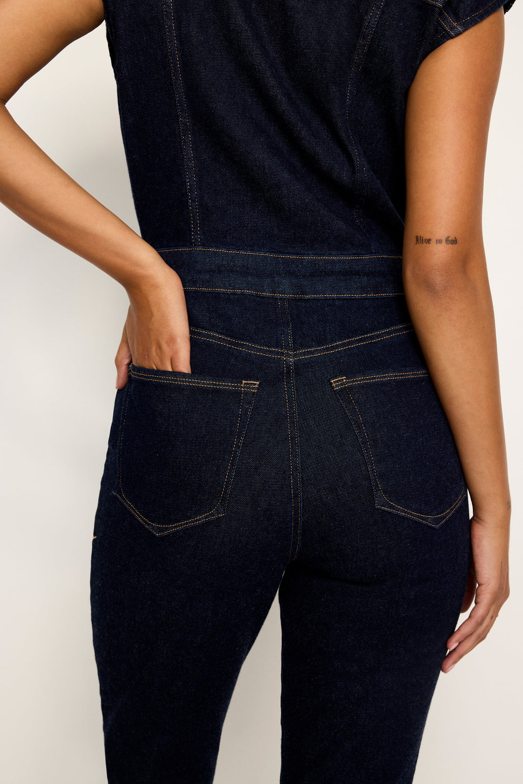 Luxury RINSED DENIM FIT FOR SUCCESS JUMPSUIT INDIGO716