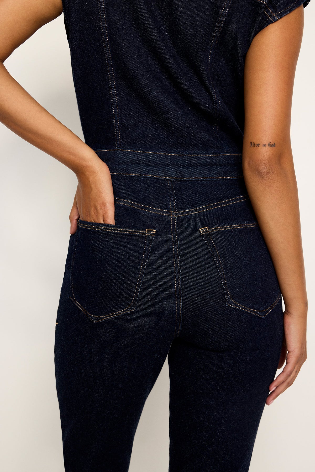 Luxury RINSED DENIM FIT FOR SUCCESS JUMPSUIT INDIGO716