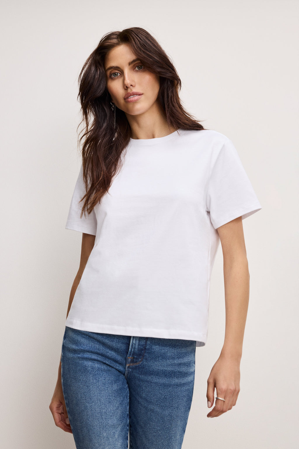 Luxury COTTON CLASSIC TEE WHITE001