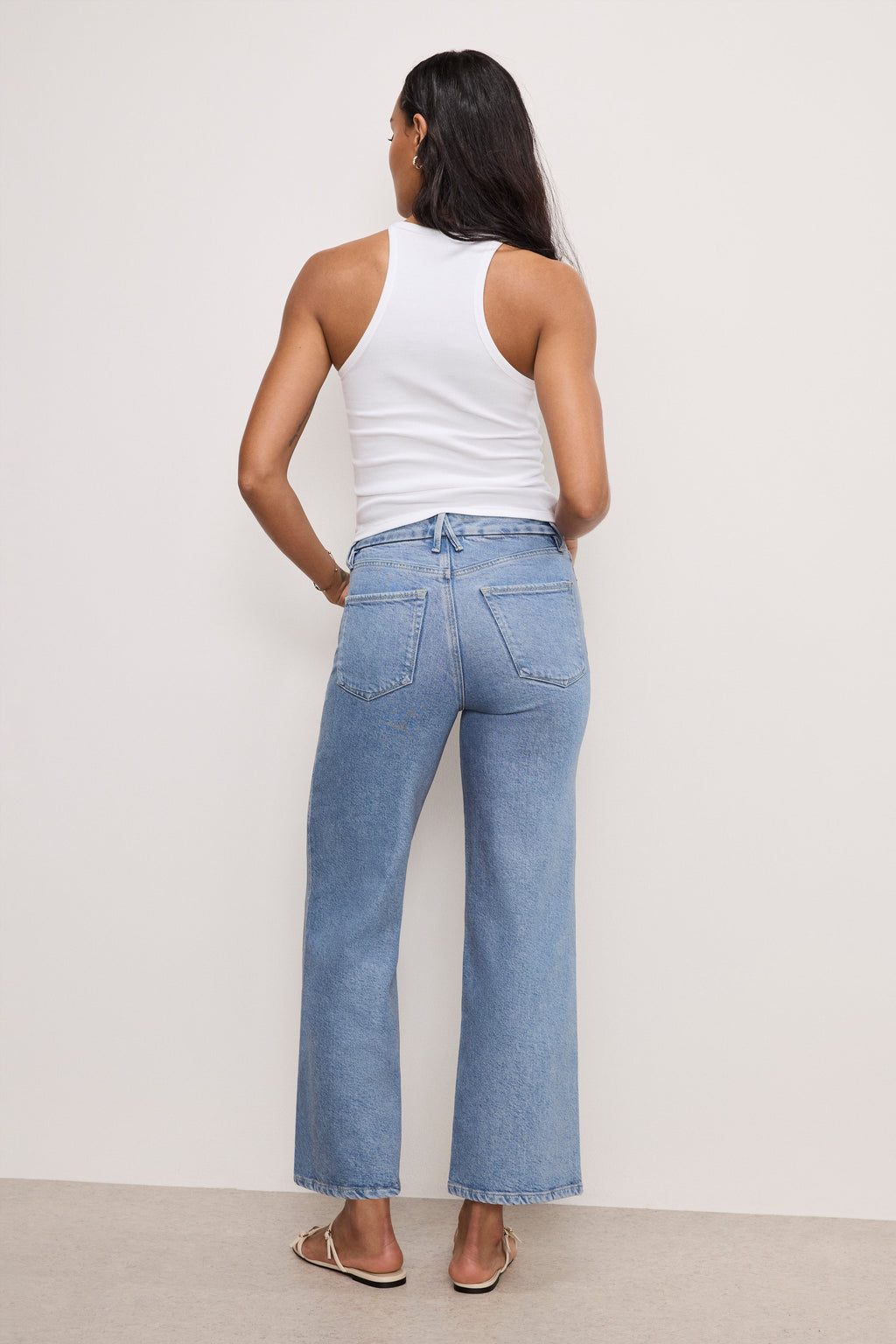 Luxury SOFT TECH GOOD SKATE WIDE CROPPED JEANS INDIGO860
