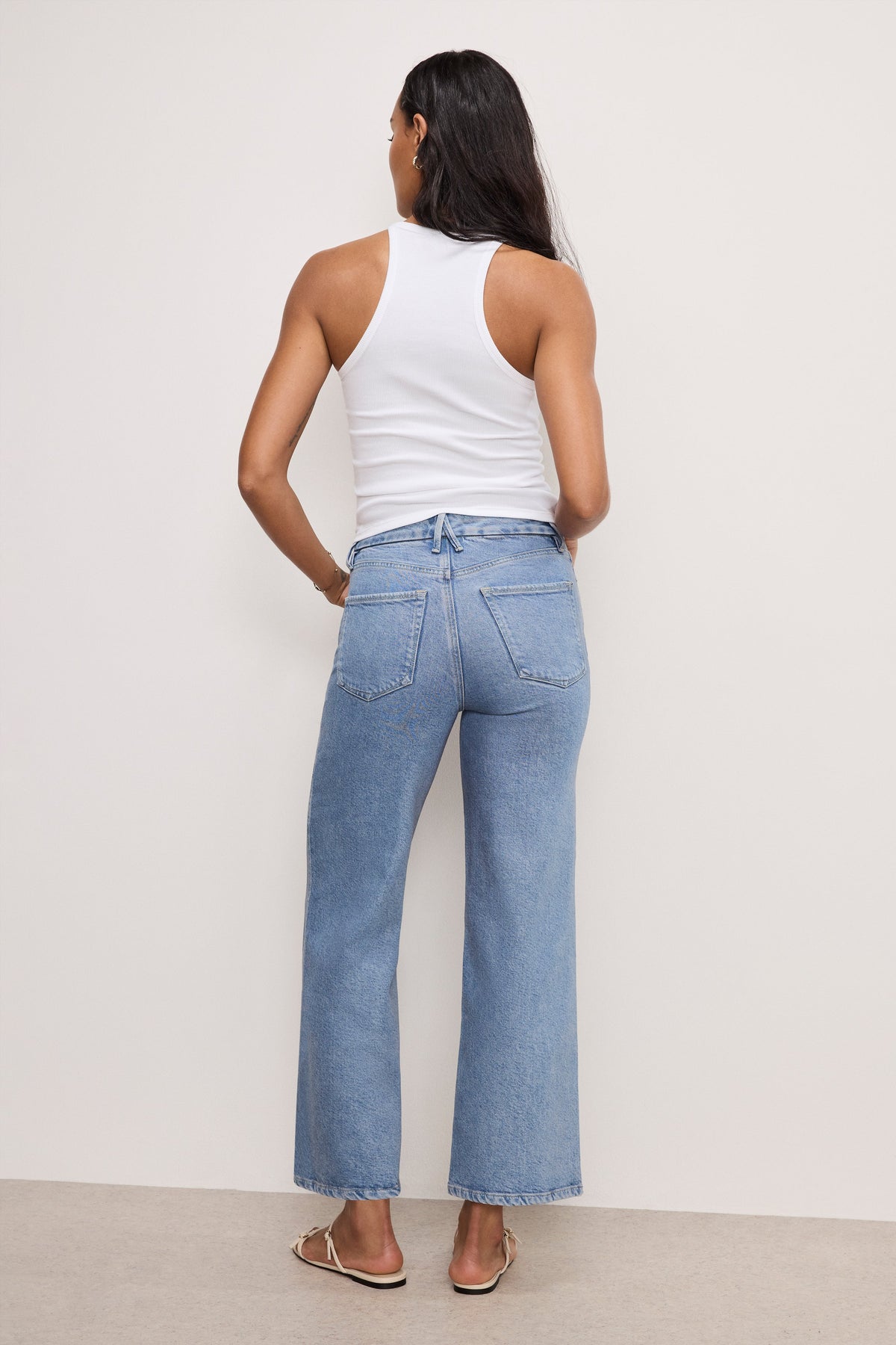 Luxury SOFT TECH GOOD SKATE WIDE CROPPED JEANS INDIGO860