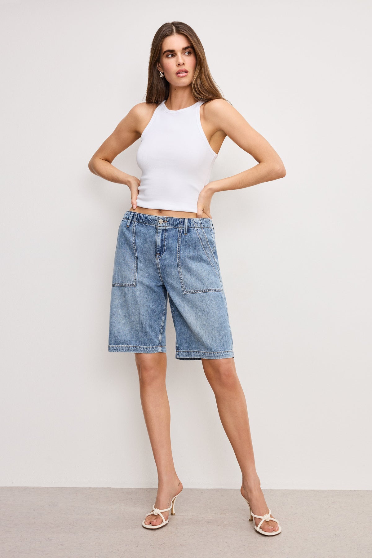 Luxury LITE LINEN BERMUDA SHORT INDIGO786