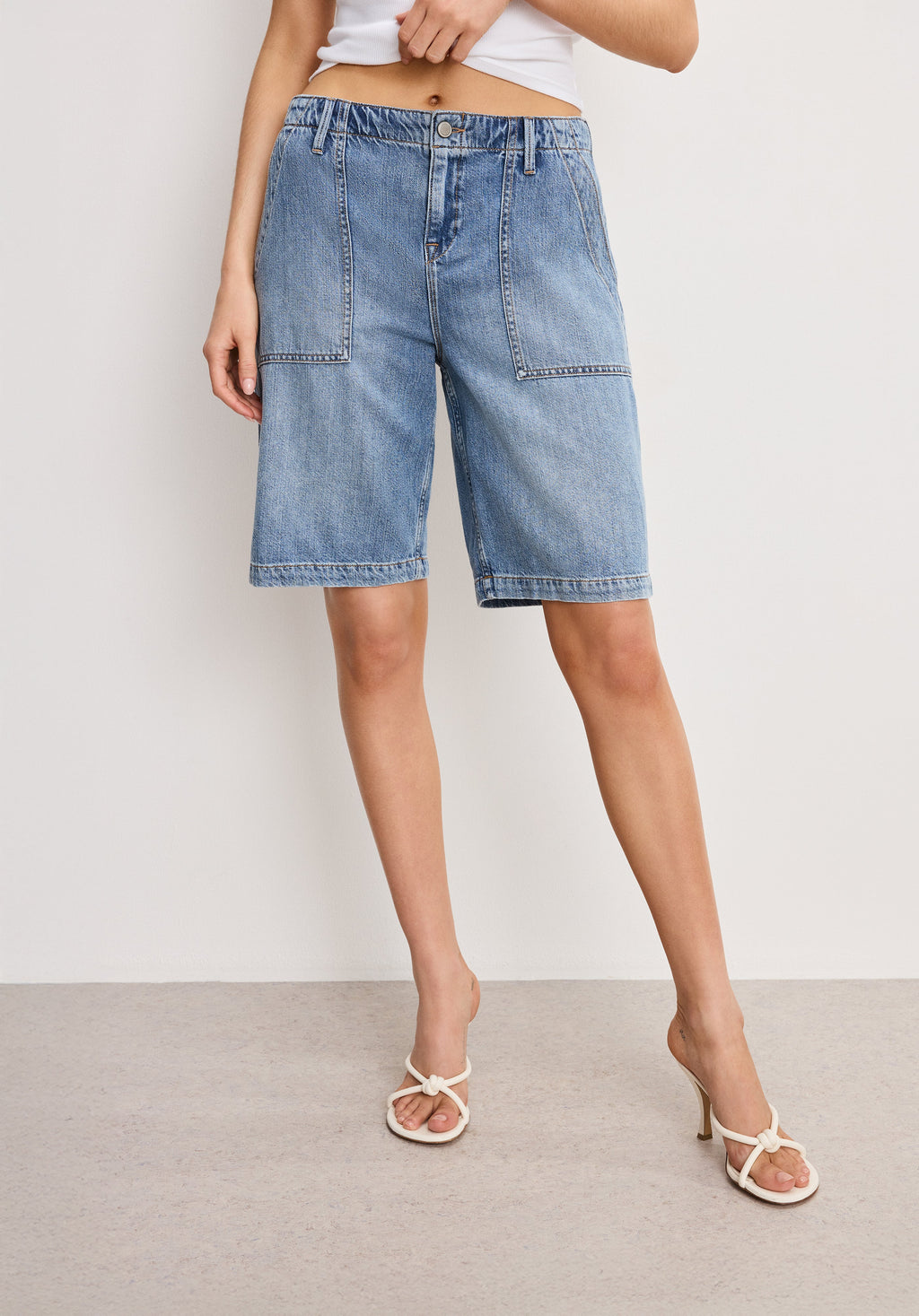 Luxury LITE LINEN BERMUDA SHORT INDIGO786