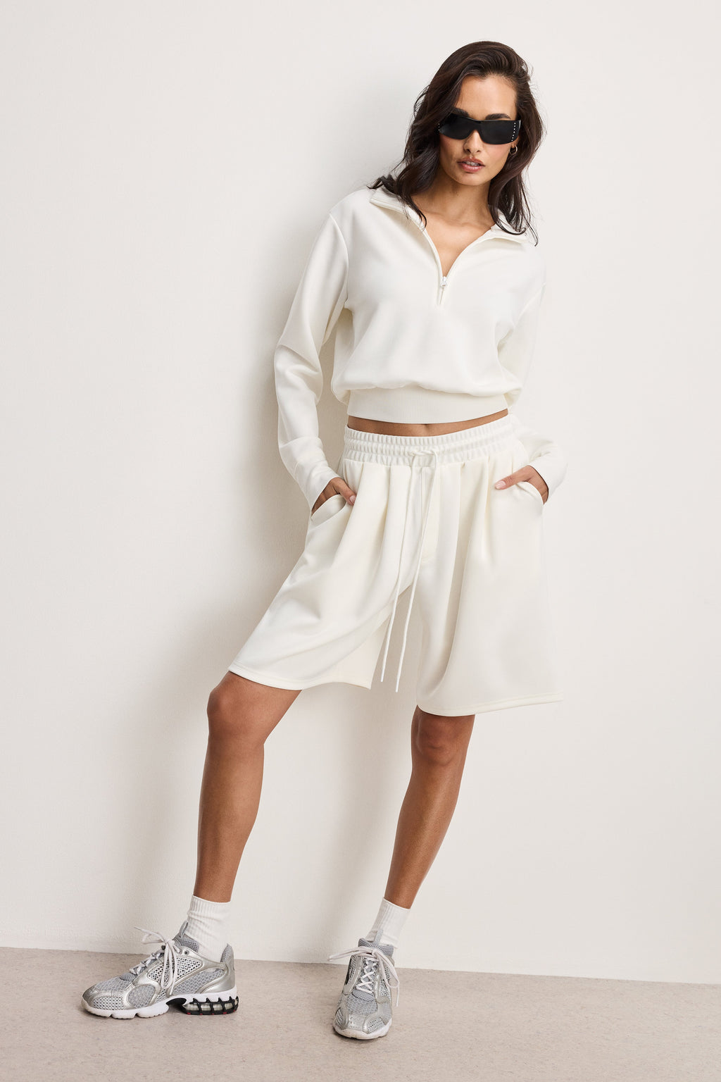 Luxury AIR SOFT HALF ZIP SWEATSHIRT CLOUD WHITE