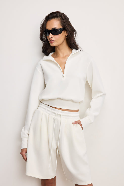 Luxury AIR SOFT HALF ZIP SWEATSHIRT CLOUD WHITE