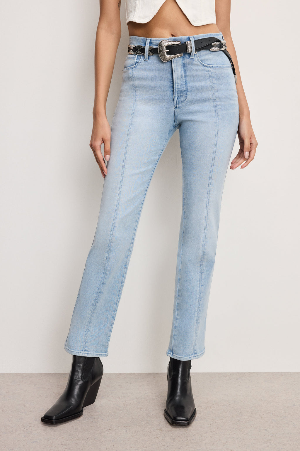 Luxury GOOD CURVE STRAIGHT COMPRESSION JEANS INDIGO949