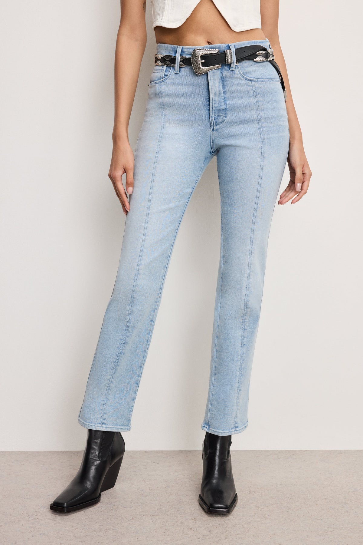 Luxury GOOD CURVE STRAIGHT COMPRESSION JEANS INDIGO949