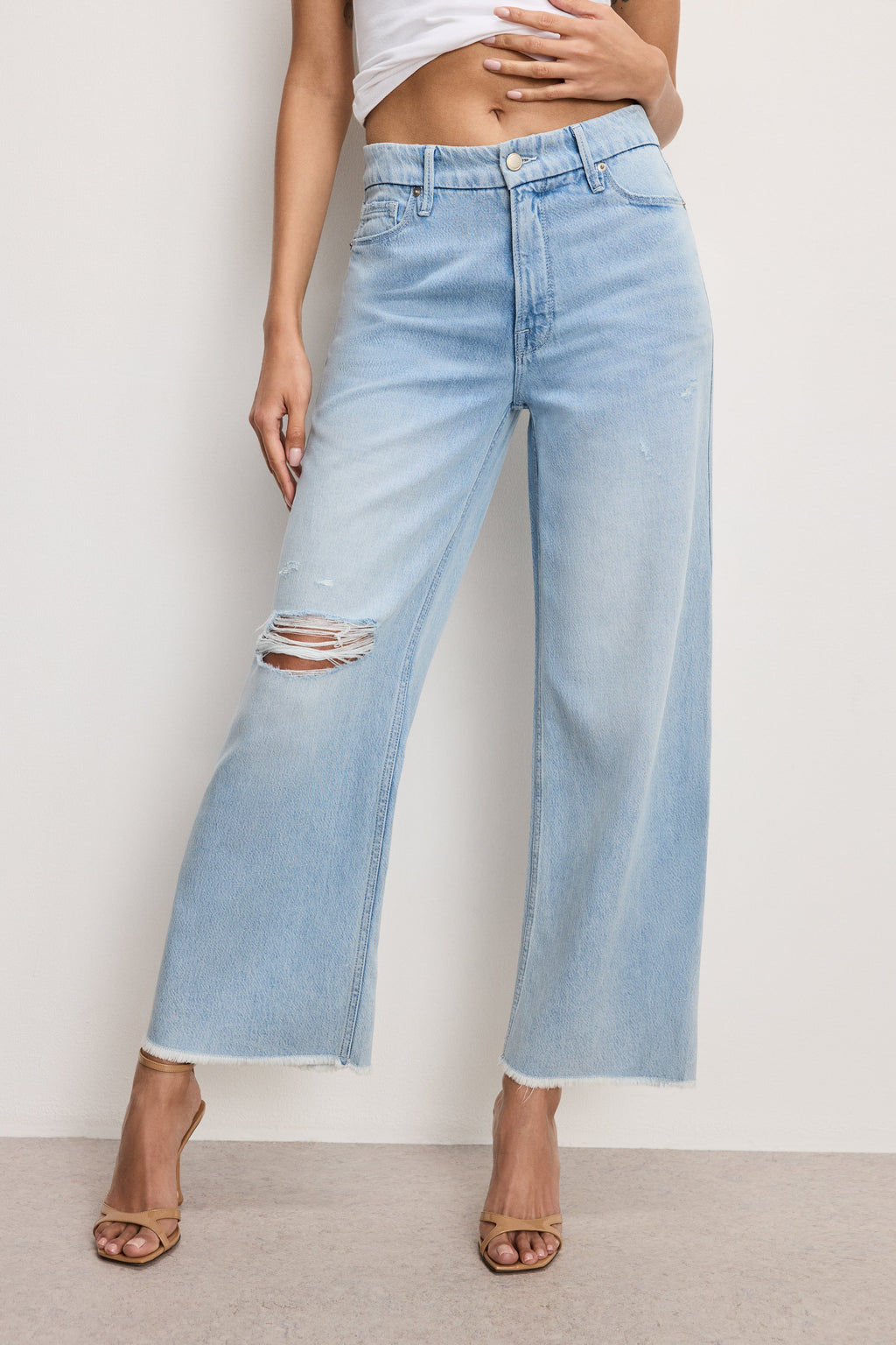 Luxury WEIGHTLESS GOOD SKATE WIDE CROPPED JEANS INDIGO959