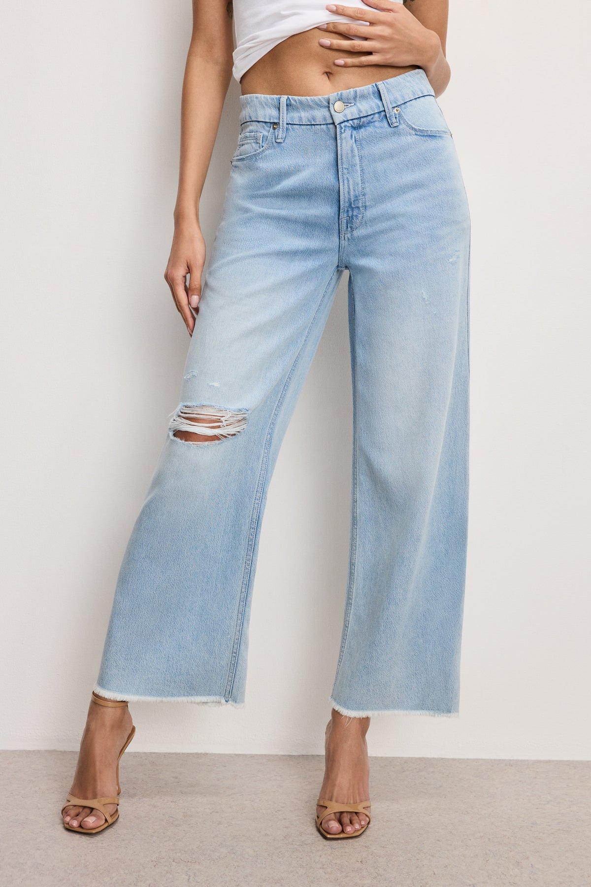 Luxury WEIGHTLESS GOOD SKATE WIDE CROPPED JEANS INDIGO959