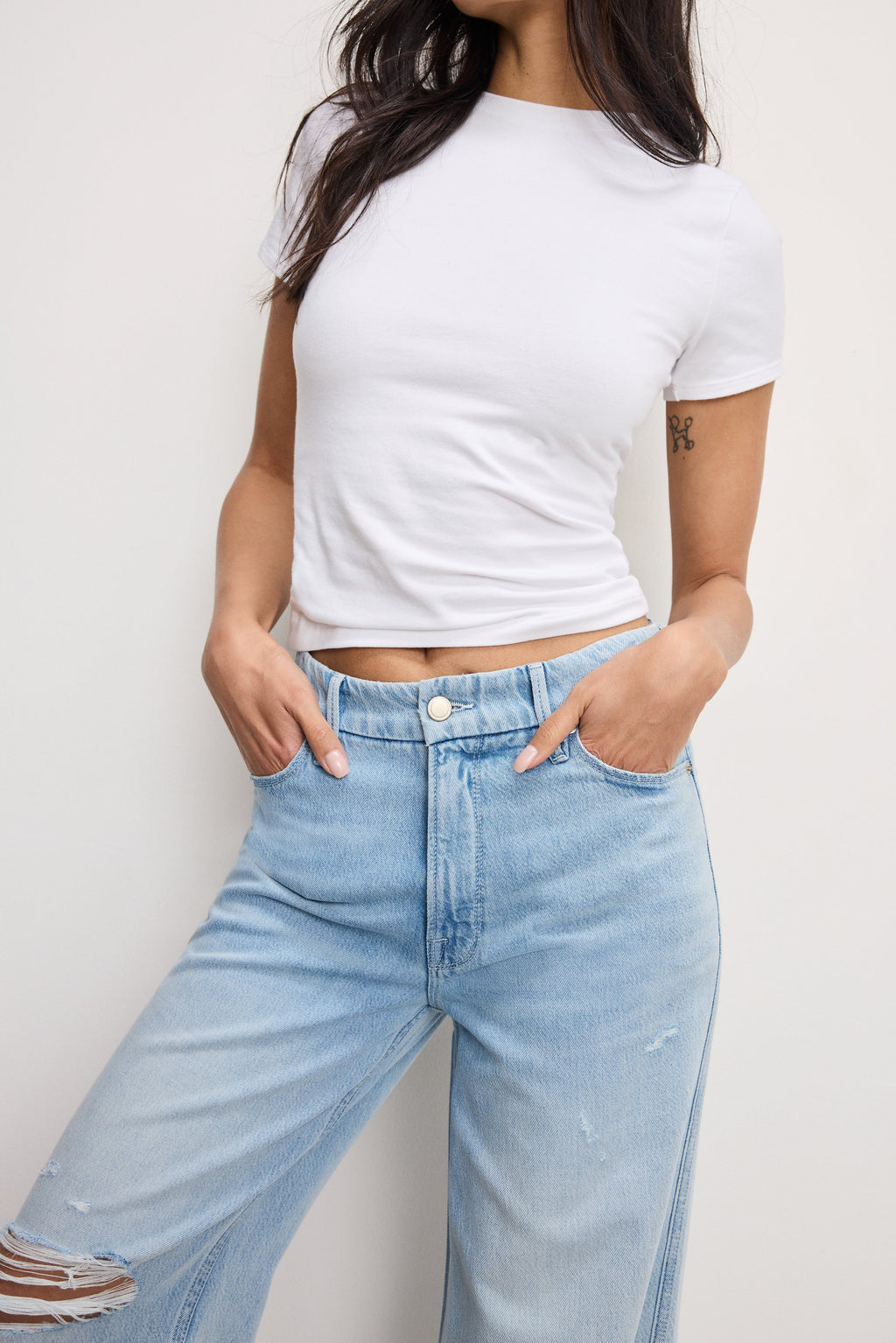 Luxury WEIGHTLESS GOOD SKATE WIDE CROPPED JEANS INDIGO959