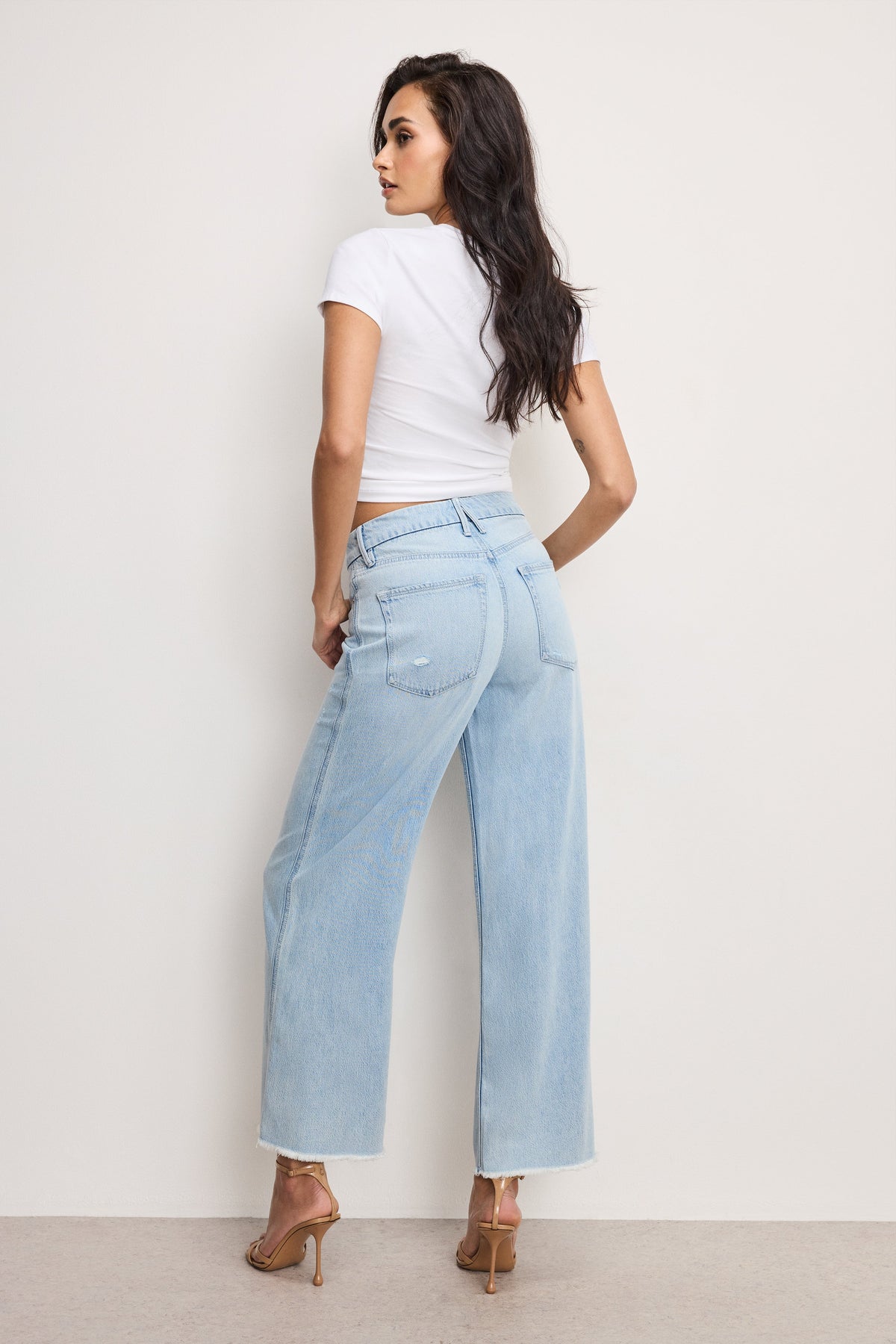 Luxury WEIGHTLESS GOOD SKATE WIDE CROPPED JEANS INDIGO959