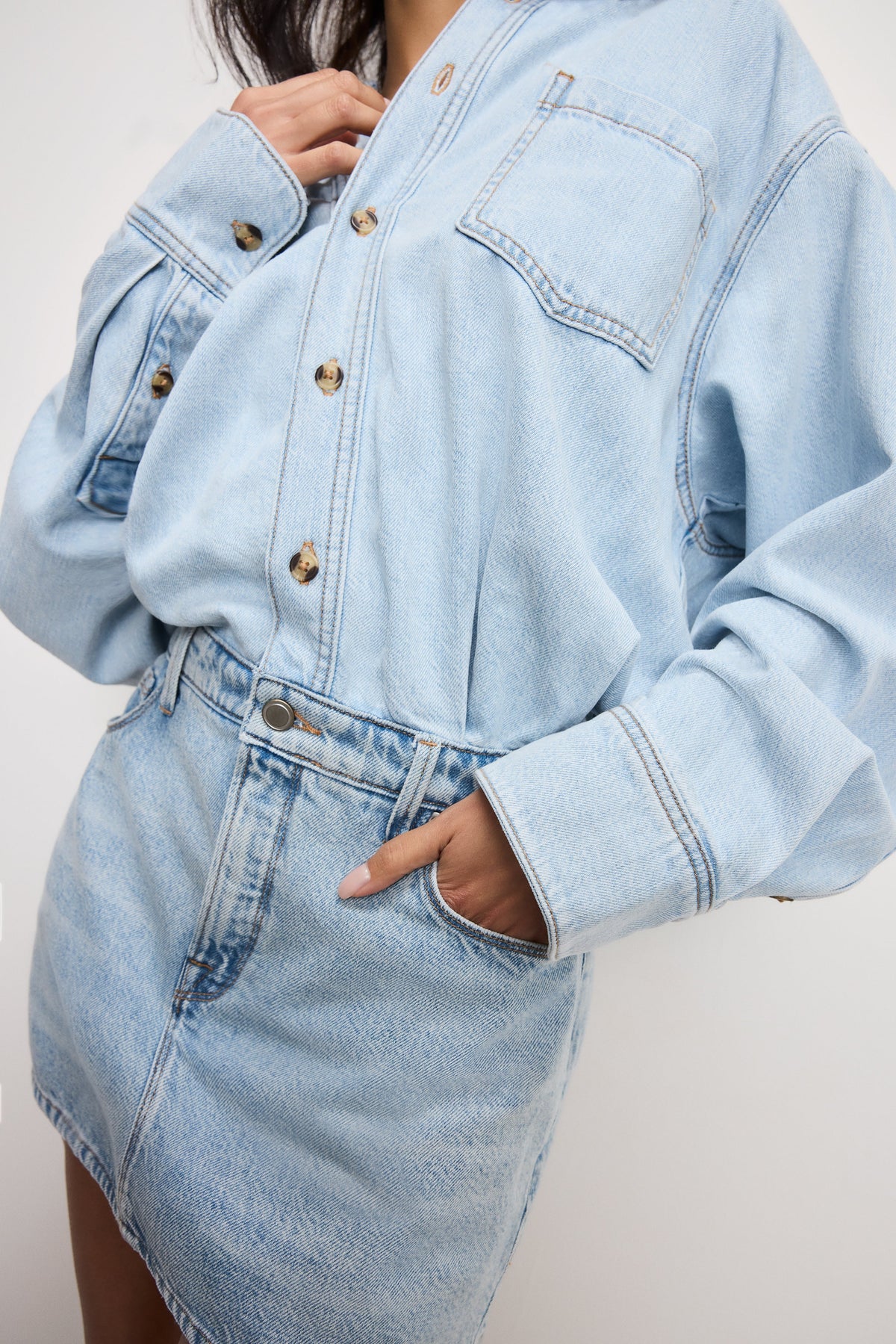 Luxury DENIM SHIRT DRESS INDIGO795