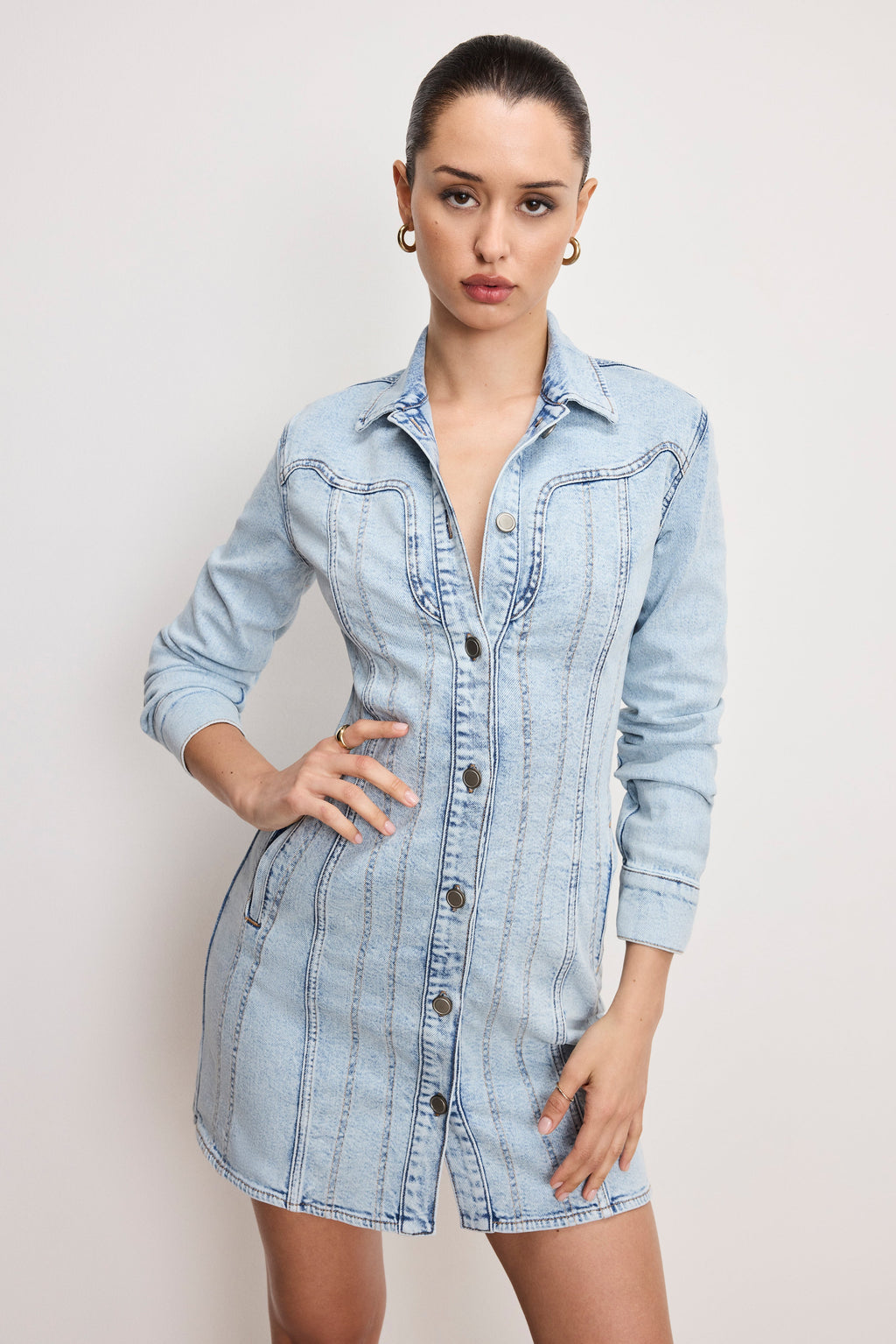 Luxury DOLLY DENIM CORSET DRESS INDIGO1022