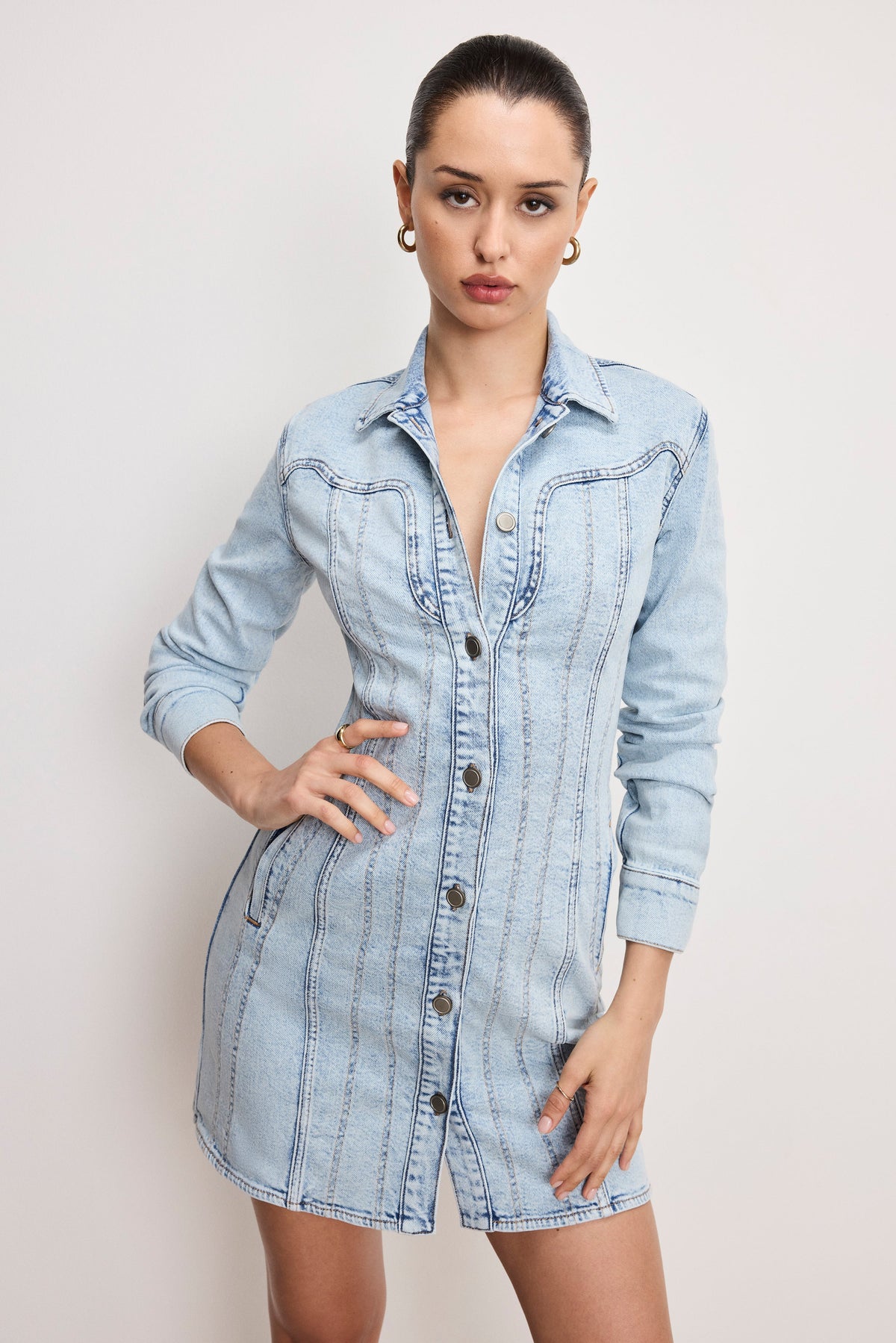 Luxury DOLLY DENIM CORSET DRESS INDIGO1022