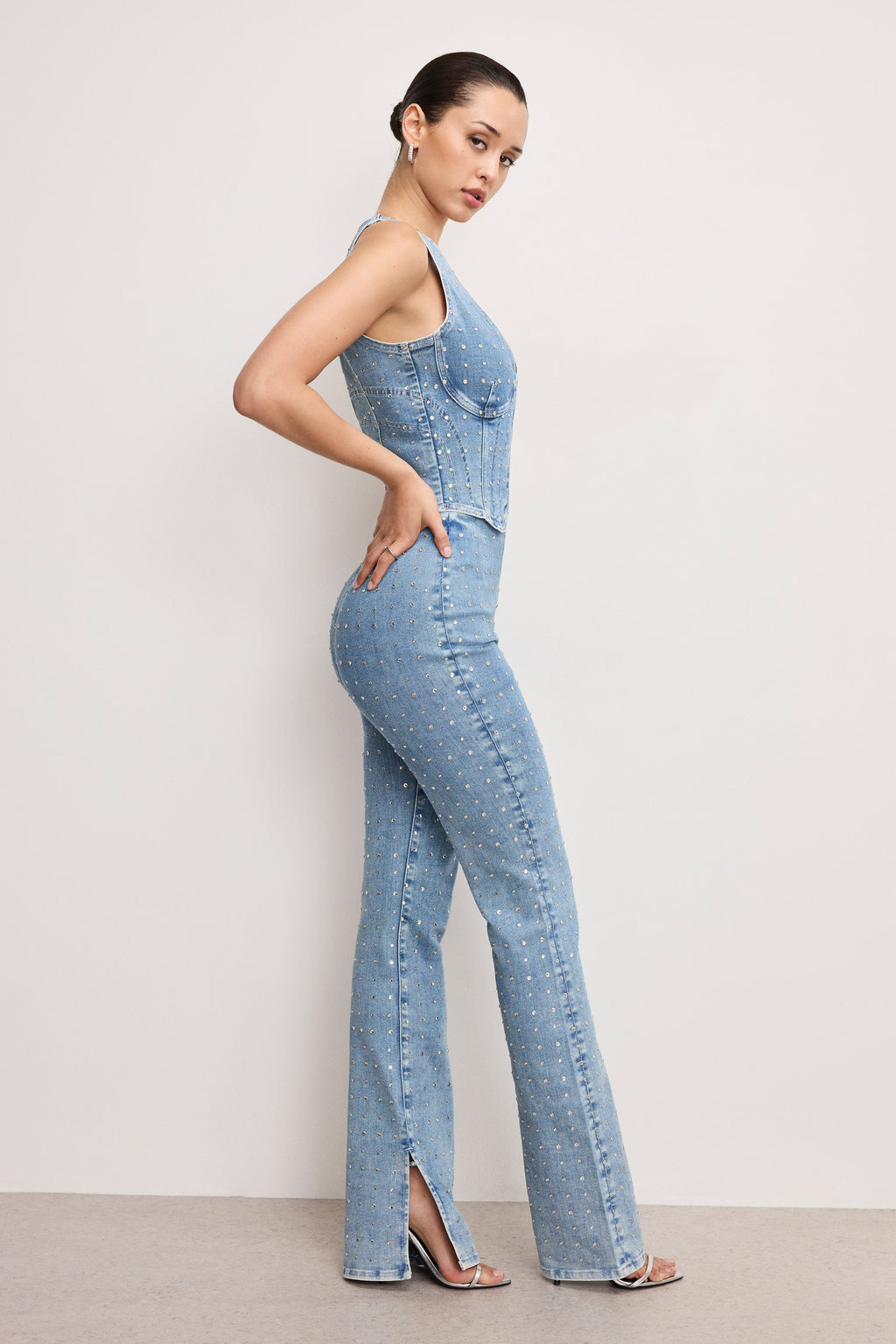 Luxury DOLLY CRYSTAL DENIM PULL ON PANTS INDIGO1023