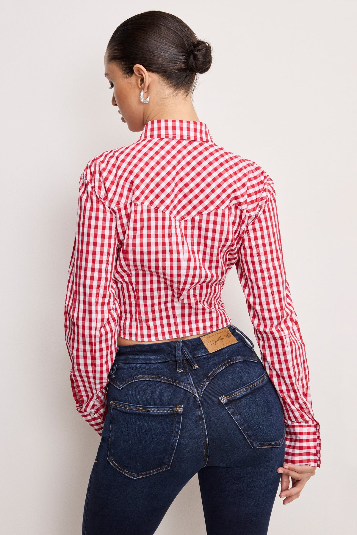 Luxury DOLLY COUNTRY CORSET SHIRT CRIMSON AND WHITE GINGHAM