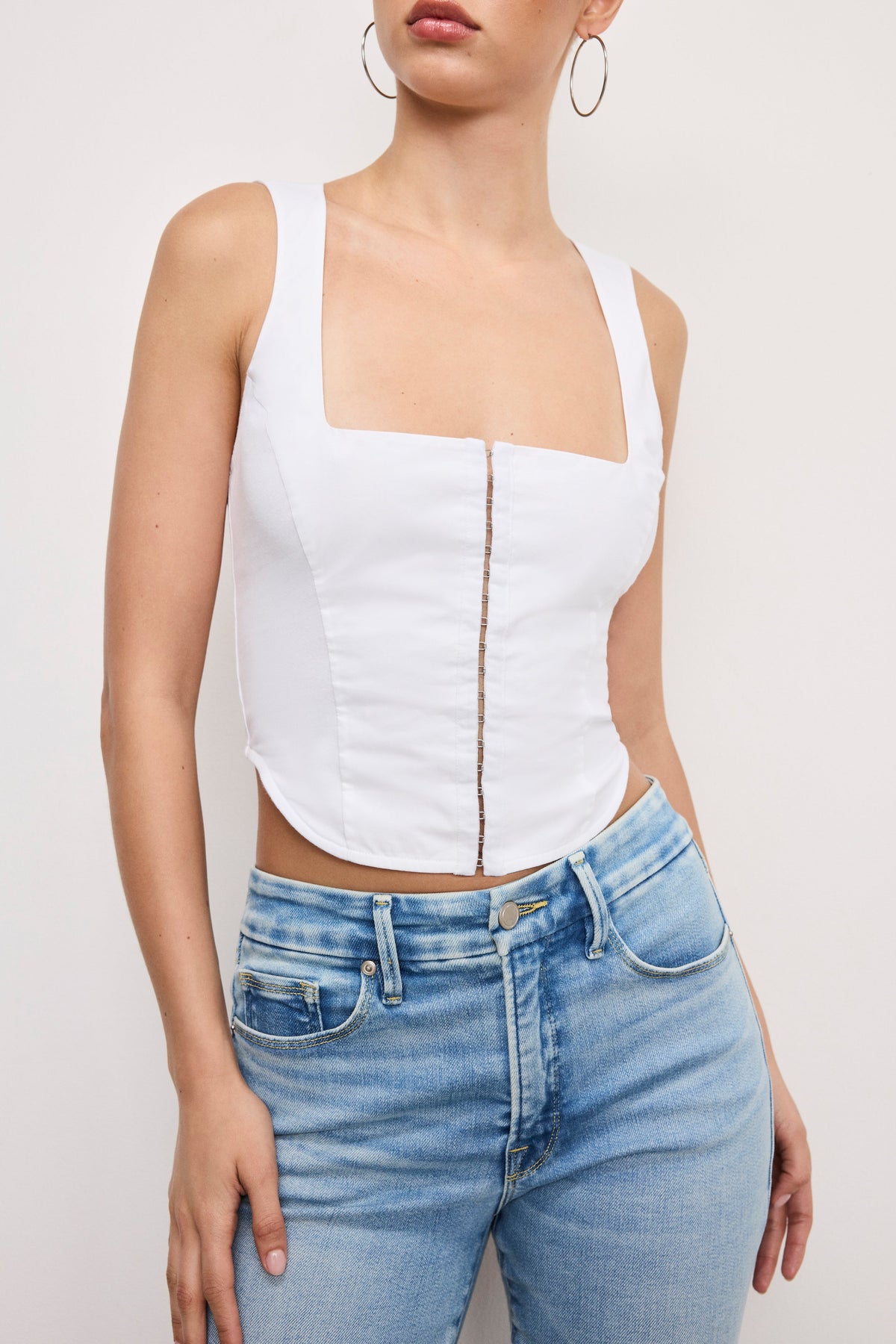 Luxury DOLLY POPLIN BUSTIER WHITE001