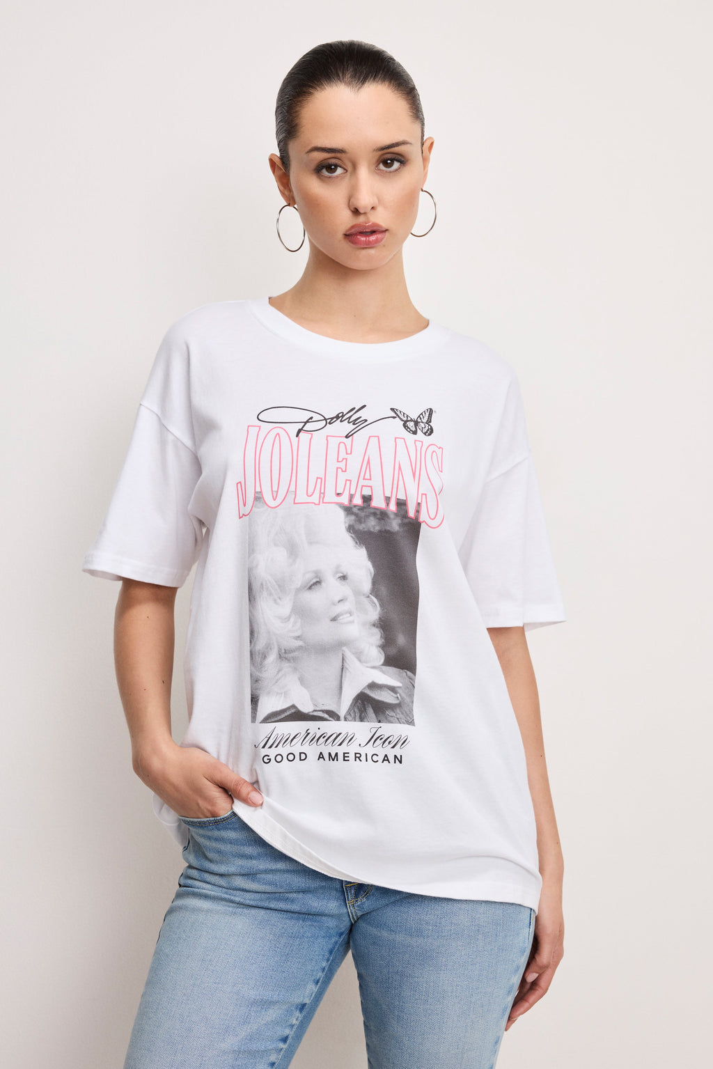 Luxury DOLLY OVERSIZED CONCERT TEE WHITE001