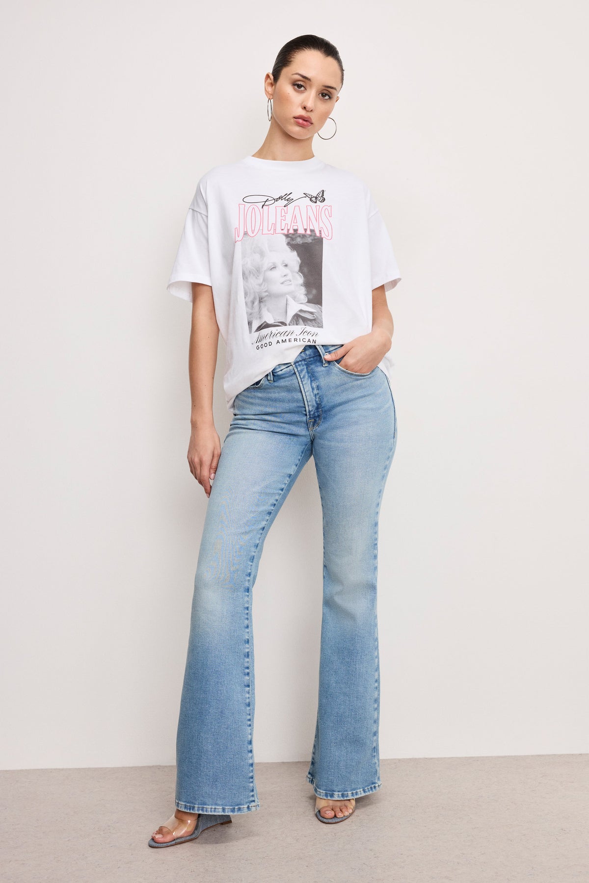 Luxury DOLLY OVERSIZED CONCERT TEE WHITE001