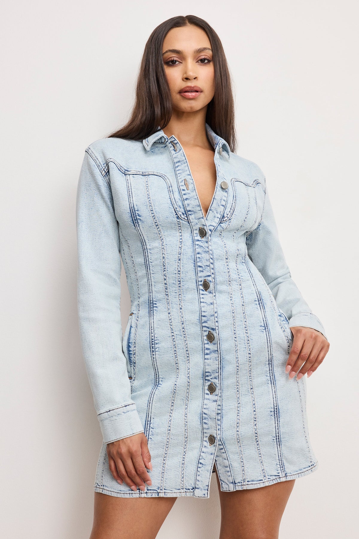 Luxury DOLLY DENIM CORSET DRESS INDIGO1022