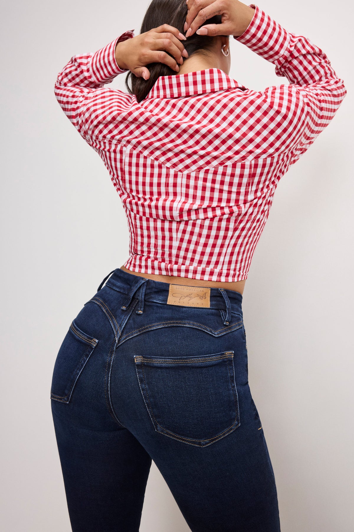 Luxury DOLLY COUNTRY CORSET SHIRT CRIMSON AND WHITE GINGHAM
