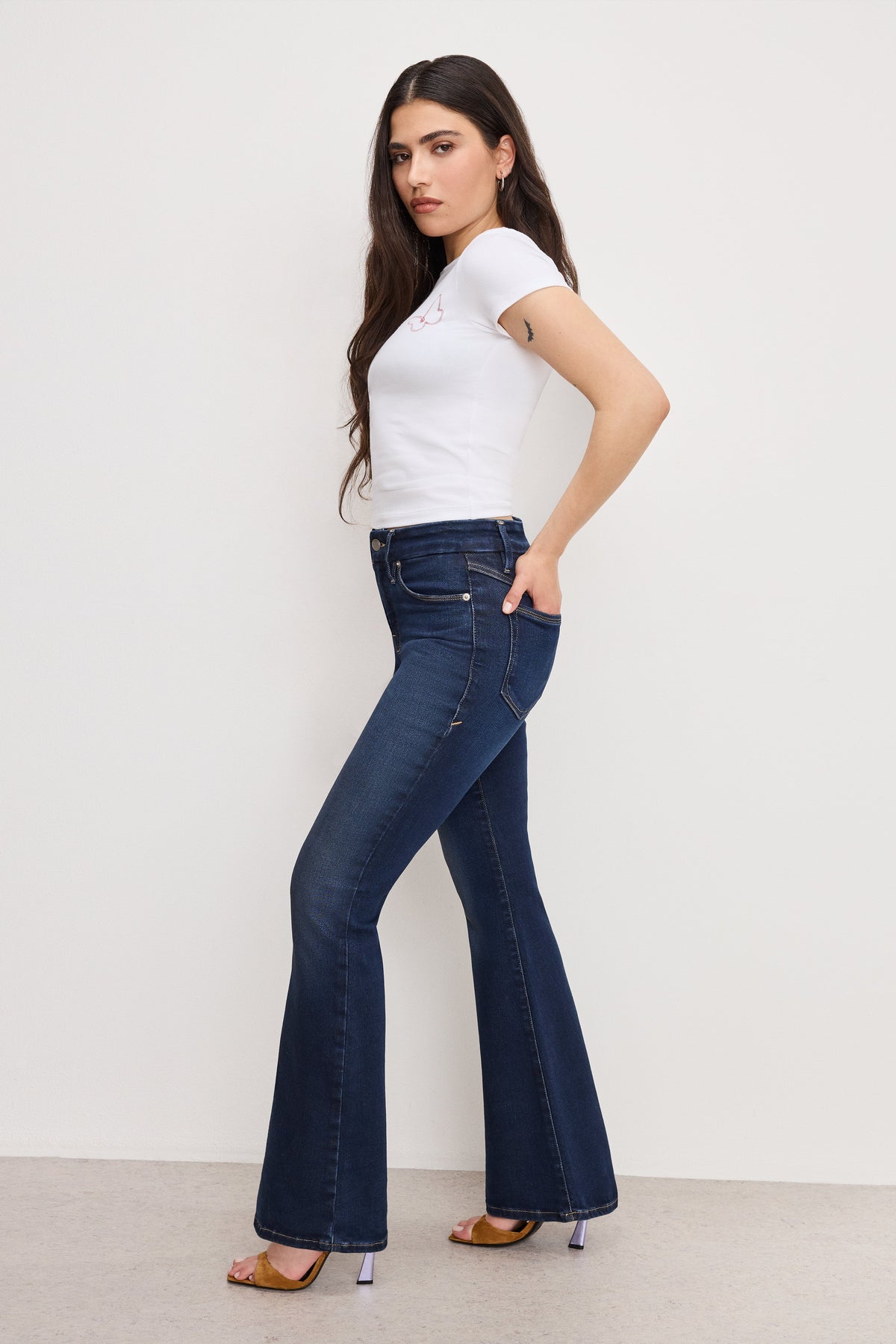 Luxury DOLLY JOLEANS PETITE FLARE JEANS INDIGO1020