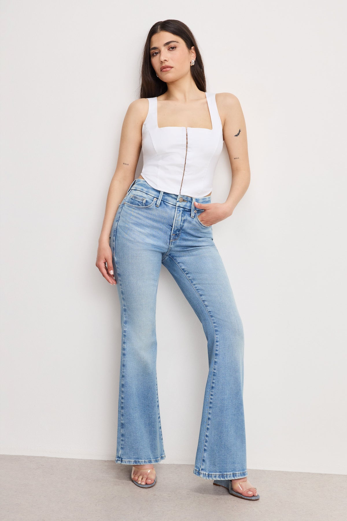 Luxury DOLLY JOLEANS PETITE FLARE JEANS INDIGO1019
